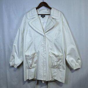 Motto Your Style Mantra Cream Trench Jacket Womens 1X Belted Lightweight Coat